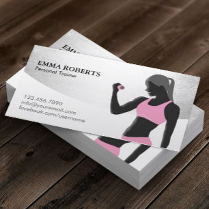 Cartão De Visita Malhação Pessoal Trainer Beauty Girl Modern