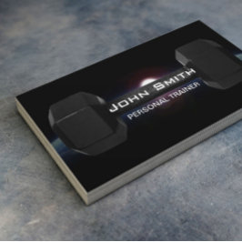 Cartão De Visita Malhação Pessoal Trainer Dumbbell & Earth