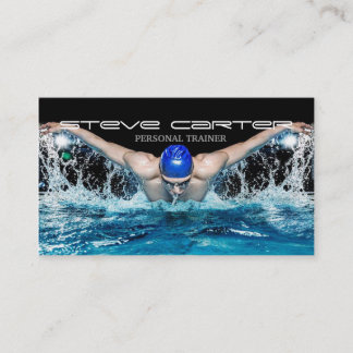 Cartão De Visita malhação profissional do treinador da piscina de