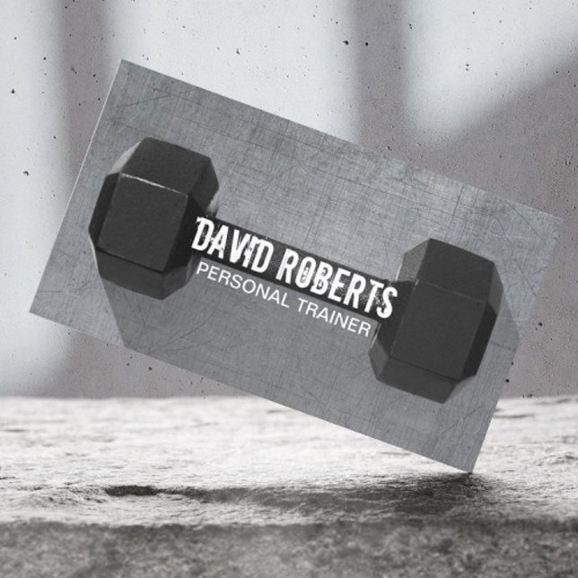 Cartão De Visita Malhação Trainer Professional Dumbbell Legal Metal (Criador carregado)