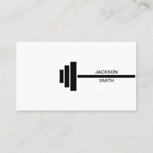 Cartão De Visita Malhação treinador Barbell Black and White