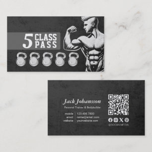 Cartão De Visita Malhação Treinador Gym Kettlebell Classe Pass Leal