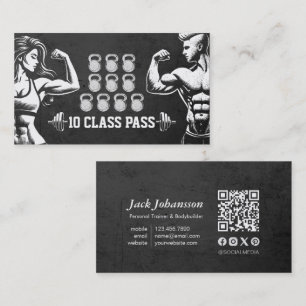 Cartão De Visita Malhação Treinador Gym Kettlebell Classe Pass Leal