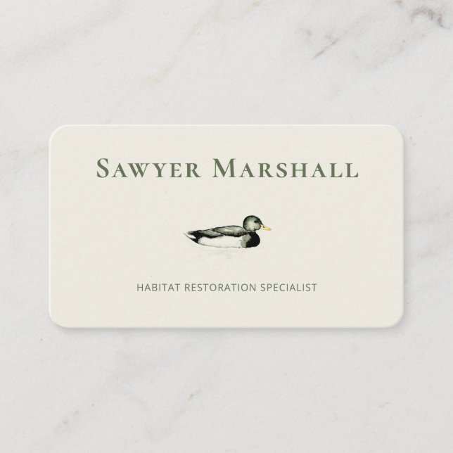 Cartão De Visita Mallard Duck Business Card (Frente)