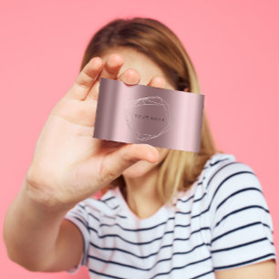 Cartão De Visita Malva perolado Dourado cor-de-rosa da beringela do