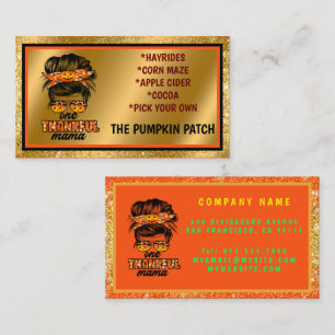 Cartão De Visita Mama agradecida Outono Personalizar Texto e Cor