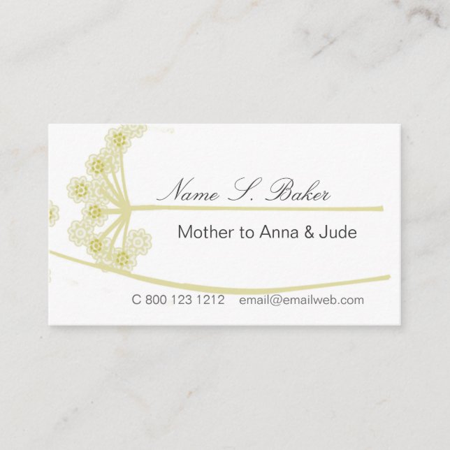 Cartão De Visita Mamães profissionais modernas florais do (Frente)