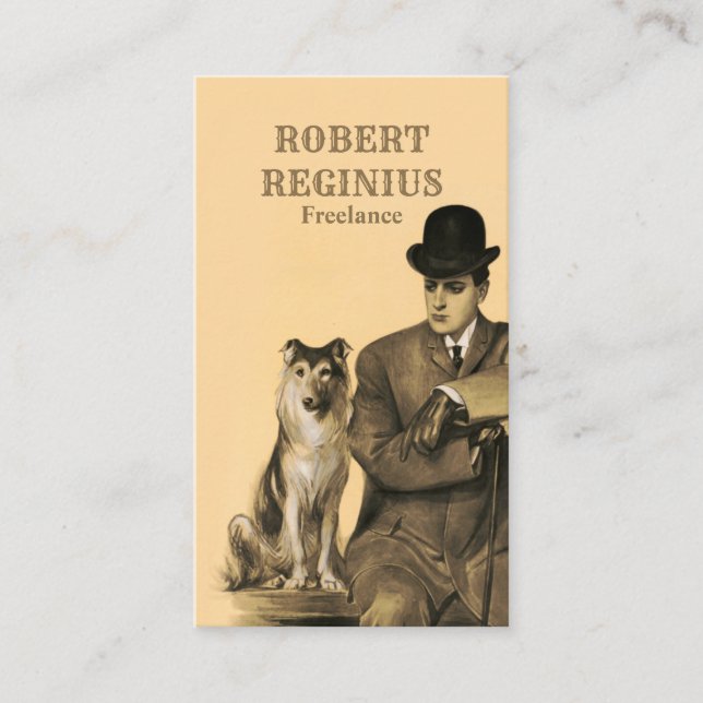 Cartão De Visita Man Dog Vintage (Frente)
