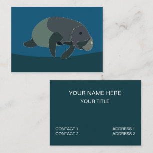 Cartão De Visita Manatee Marine Wildlife