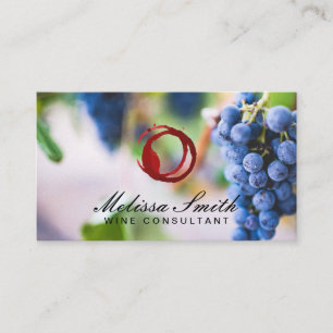 Cartão De Visita Mancha de vinho  Vinha de uvas para vinho