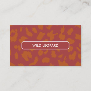Cartão De Visita Manchas de leopardo de pele de animal laranja