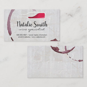 Cartão De Visita Manchas de vinho   Garrafa de vinho   Marble