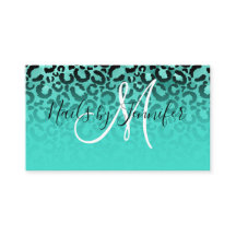 Manchas-leopardo brilhantes de preto e turquesa