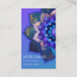 Cartão De Visita Mandala de Lótus Azul