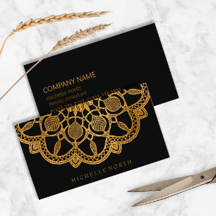 Cartão De Visita Mandala Dourado elegante ID353
