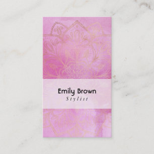 Cartão De Visita Mandala Dourado sobre profundamente - a aguarela