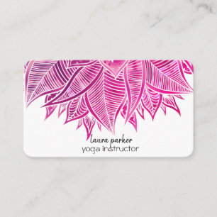 Cartão De Visita Mandala Elegante Boho Paisley - Arte Rosa Floral Y