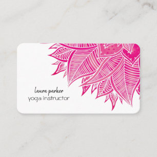 Cartão De Visita Mandala Elegante Boho Paisley - Arte Rosa Floral Y