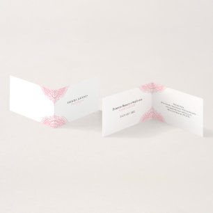 Cartão De Visita Mandala elegante cor-de-rosa macia