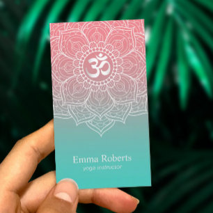 Cartão De Visita Mandala elegante Namaste de Lotus do instrutor da