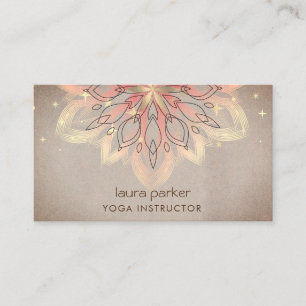 Cartão De Visita Mandala Holística Flor de Lótus Meditação Zen Yoga