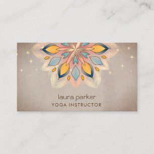 Cartão De Visita Mandala Holística Flor de Lótus Meditação Zen Yoga