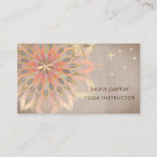 Cartão De Visita Mandala Holística Lotus Floral Zen Meditação Yoga