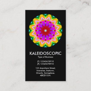 Cartão De Visita Mandala Kaliedoscópica 02 - Preto