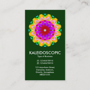 Cartão De Visita Mandala Kaliedoscópica 02 - Verde Escuro (003300)