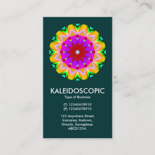 Cartão De Visita Mandala Kaliedoscópica 02 - Verde Escuro (003333)