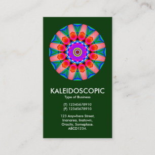 Cartão De Visita Mandala Kaliedoscópica 03 - Verde Escuro (003300)