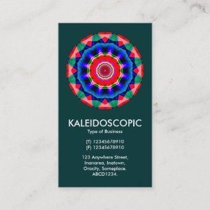 Cartão De Visita Mandala Kaliedoscópica 04 - Verde Escuro (003333)