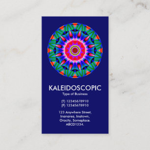 Cartão De Visita Mandala Kaliedoscópica - Azul Escuro
