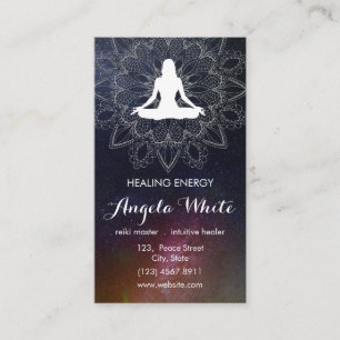 Cartão De Visita Mandala Nebula Galáxia Trendy Celestial Boho Mode
