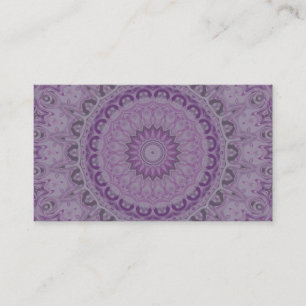 Cartão De Visita Mandala Sonho em Aquarela em Tons de Roxo