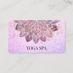 Cartão De Visita *~* Mandala + Yoga Espiritual Dourado e Rosa