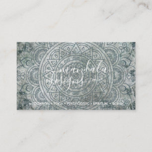 Cartão De Visita Mandalala Boho Verde Espiritual Boêmio