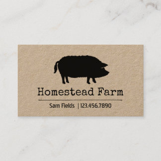 Cartão De Visita Mangalista Pig Silhouette - País Simples de Fazend