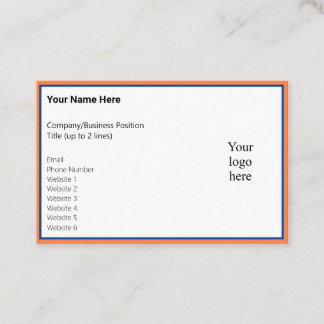 Cartão De Visita Mango Escolhido e Logotipo de Biz Online Azul Prof