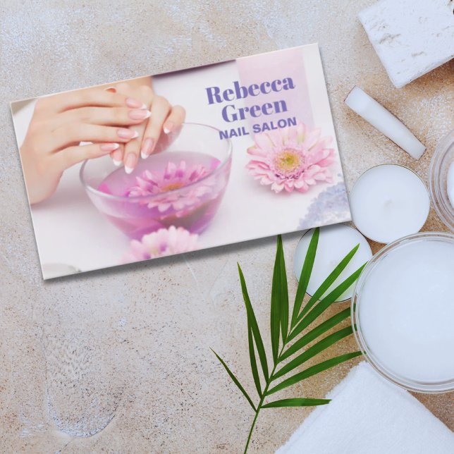 Cartão De Visita Manicura de beleza moderna unhas salão de unhas (Criador carregado)