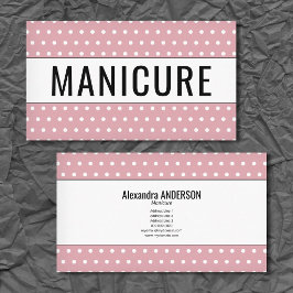 Cartão De Visita Manicure - Pontos Polka Rosa