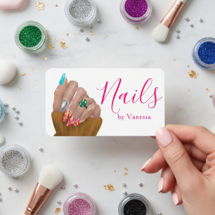 Cartão De Visita Manicure Salão de Beleza Técnico de Unhas