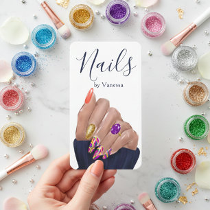 Cartão De Visita Manicurista Chic Código QR do Técnico de Unhas Ins