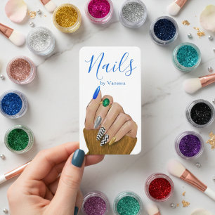 Cartão De Visita Manicurista Chic Técnico de Unhas Estiloso Código