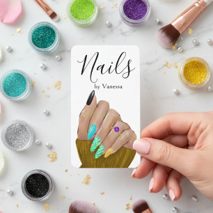 Cartão De Visita Manicurista de Salão de Unhas Profissional Código