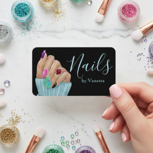 Cartão De Visita Manicurista Elegante Técnico de Unhas Profissional