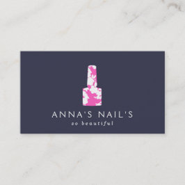 Cartão De Visita Manicurista Pink Floral Nail Polonês, Nail Salon