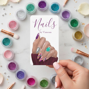 Cartão De Visita Manicurista Técnico de Unhas Código QR Mídia Socia