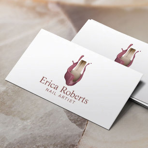 Cartão De Visita Manicuro moderno da garrafa Dourado do polonês do