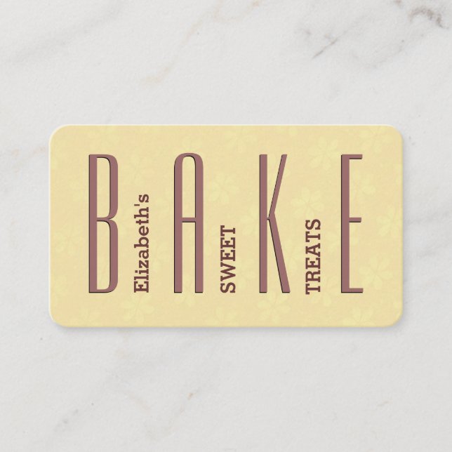 Cartão De Visita MANTEIGA e CHOCOLATE simples de COZIMENTO do (Frente)